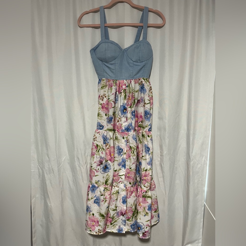 Floral Denim Women's Dress